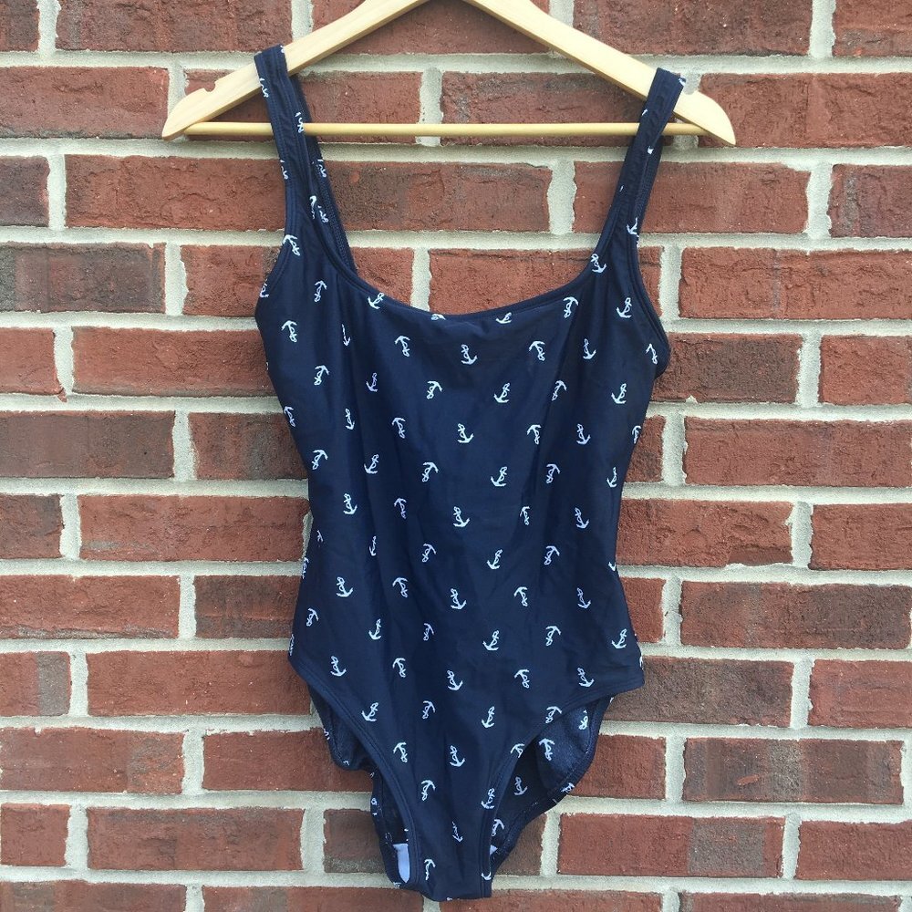 Tommy Hilfiger Anchors Away One Piece Swimsuit Navy Women's Size 10